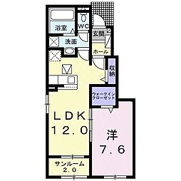 メゾン・ド・シャルム3 1LDKの間取図画像