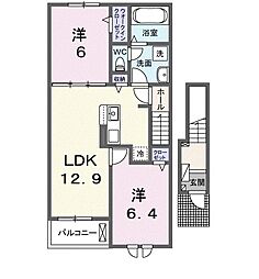 サザンクロスA 2LDKの間取図画像