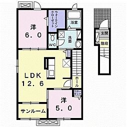 エクラ21 2LDKの間取図画像