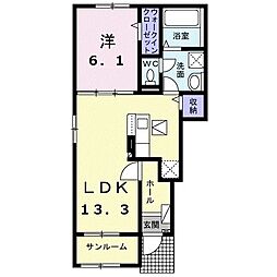 兆 I 1LDKの間取図画像