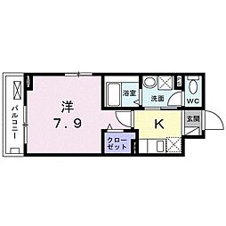 ルフト 1Kの間取図画像