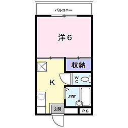 ベル・クール末広 1Kの間取図画像