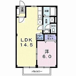 武中ハイツ 1LDKの間取図画像