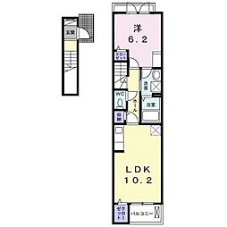 PURI 1LDKの間取図画像