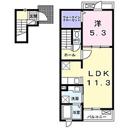ヴィラ瑞穂 1LDKの間取図画像