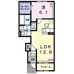 リュード・ルポb 1LDKの間取図画像