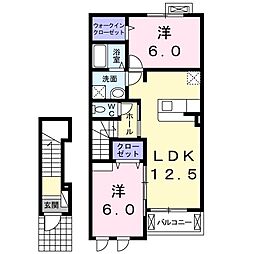 フィオーレ駿河台 2LDKの間取図画像