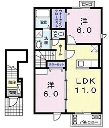 デュナスティ2 2LDKの間取図画像