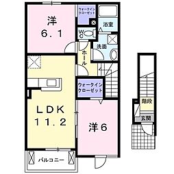 ヴィテッロ 2LDKの間取図画像