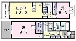 FELICECASA 2LDKの間取図画像