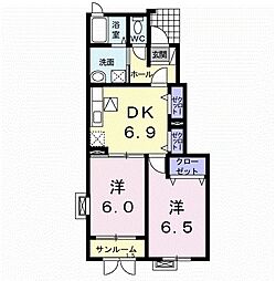 HomeTreeA 2DKの間取図画像