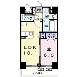 クラシェス深江 1LDKの間取図画像
