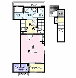Residenceまひる 1Kの間取図画像