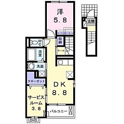 メゾン・アルカディア 2DKの間取図画像