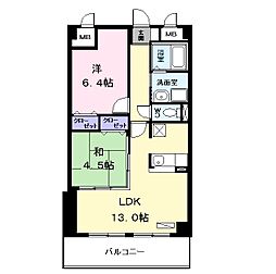エクセレントA 2LDKの間取図画像