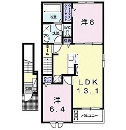 リジエールC 2LDKの間取図画像