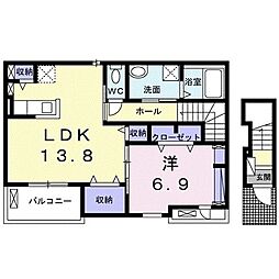 フィオーレ 1LDKの間取図画像