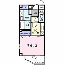 パルスター 1Kの間取図画像