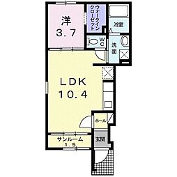 シャンドランジュ 1LDKの間取図画像