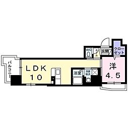 パーク鴨池 1LDKの間取図画像