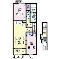 サンフラワー・ガーデン 2階2LDKの間取り