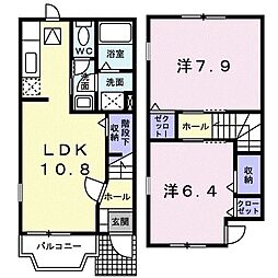 ベルソレーユ 2LDKの間取図画像