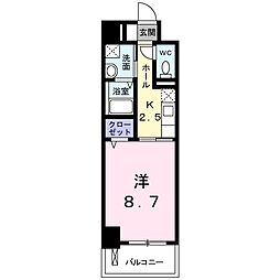 グリシナ 1Kの間取図画像