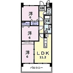 パールヒルズ大森 3LDKの間取図画像
