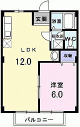 シーサイドハイツ 1LDKの間取図画像