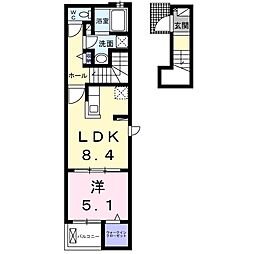 エーデルワイス 1LDKの間取図画像