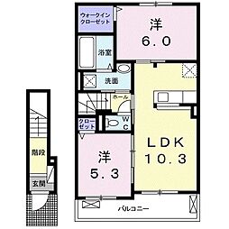 パークアクシスEASTD 2LDKの間取図画像