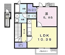 シエロ荏隈 1LDKの間取図画像