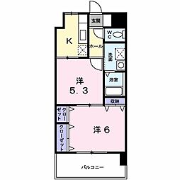 ステートリーマンション鷲崎 2Kの間取図画像