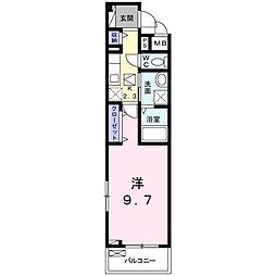 アリエッタ福室M 1Kの間取図画像