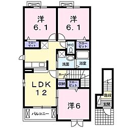 フィオーレ・カナンB 3LDKの間取図画像