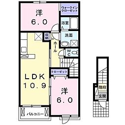 アンジュココ 2LDKの間取図画像