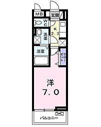 キングキャッスル壱番館 1Kの間取図画像