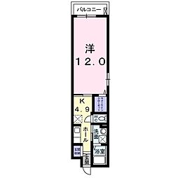 メゾンドホーク 1Kの間取図画像