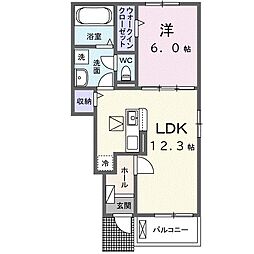 グランプレーヌ 1LDKの間取図画像