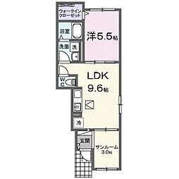 プラシード 1LDKの間取図画像