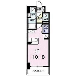 ルーカス 武之橋 ワンルームの間取図画像