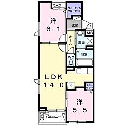 ディライト 2LDKの間取図画像
