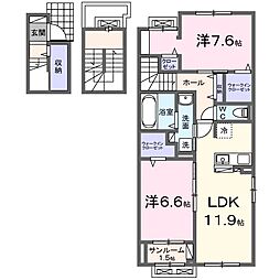 セージ1st 2LDKの間取図画像