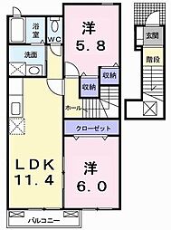 ビッグシャトーB 2LDKの間取図画像