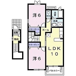 ヴァンベール 2LDKの間取図画像