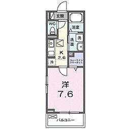 フェリーチェ ピーノ 1Kの間取図画像