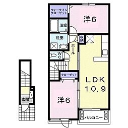 グランドパレス高樹6 2LDKの間取図画像