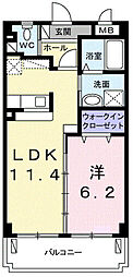 ドリームヒルズ 1LDKの間取図画像