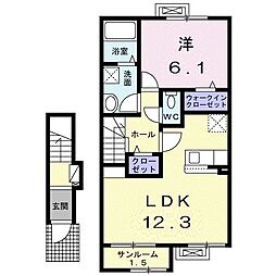 リヴァフォース 1LDKの間取図画像