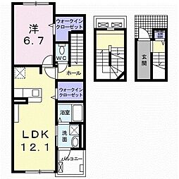 ボヌール梅田2 1LDKの間取図画像